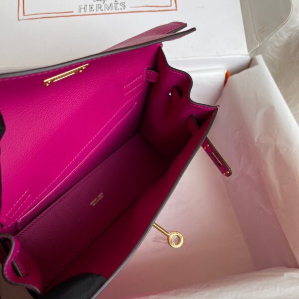 Hermes Kelly DanSe Handbag – Rose Purple (Golden Buckle) - Image 3