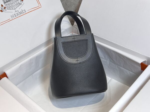 Hermes Pig Nose Vegetable Basket Bag - Black Golden Buckle - Image 5