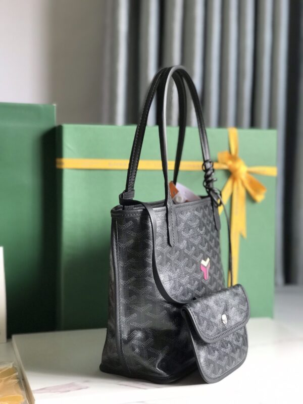 Goyard Anjou Mini Tote Handbag - Black - Image 5