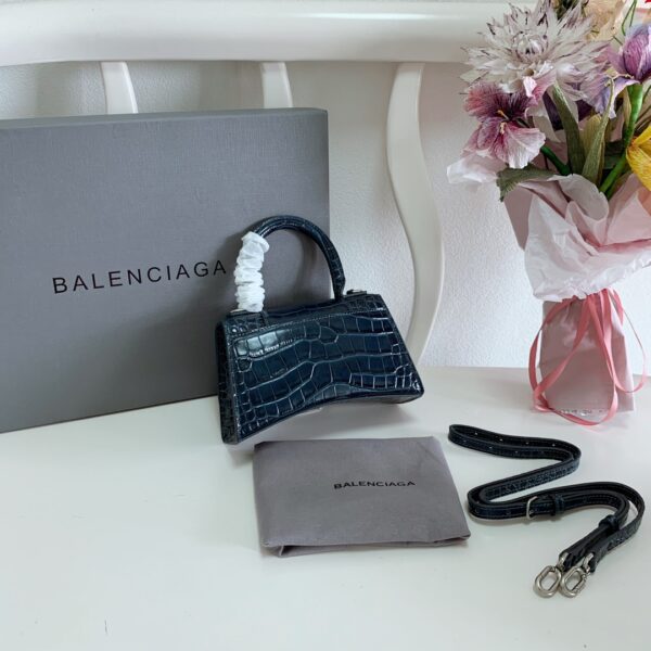 Balenciaga Crocodile Small Hourglass Bag - Blue - Image 2