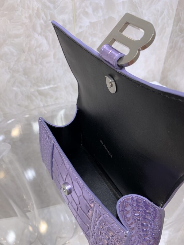 Balenciaga Heavyweight Hourglass Small Bag - Shimmery Purple - Image 2