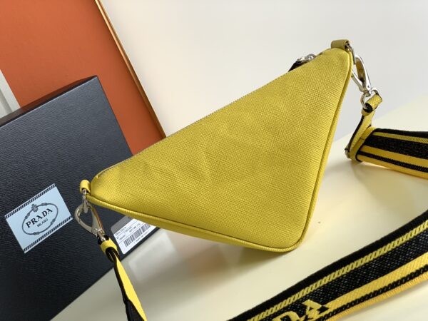 Prada Embroidered Webbing Triangle Bag - Yellow - Image 4