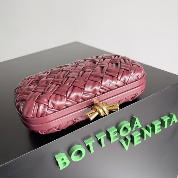 Bottega Veneta Knot Classic Dinner Clutch - Maroon - Image 5