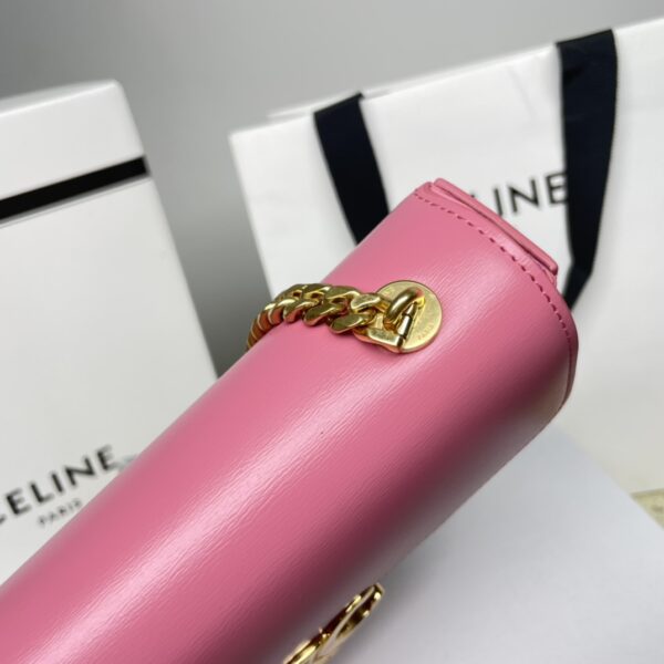 Celine Chain Underarm Triomphe Canvas Bag - Pink - Image 4