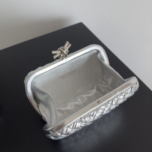 Bottega Veneta Knot Classic Dinner Clutch - Silver - Image 3