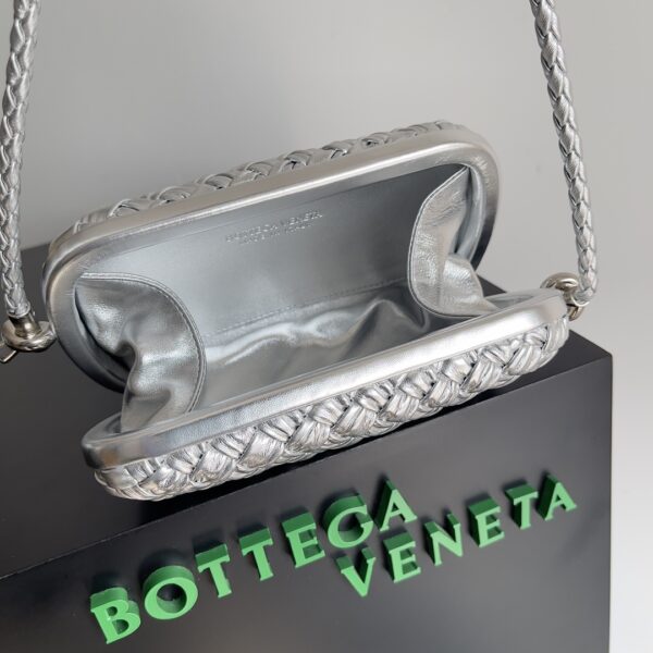 Bottega Veneta Knot Clutch Bag - Silver - Image 2