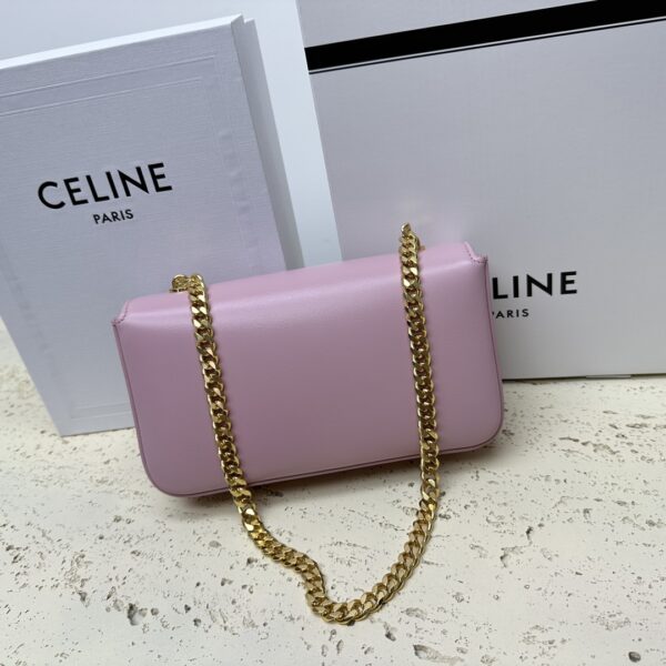 Celine Chain Underarm Triomphe Canvas Bag - Purple - Image 5