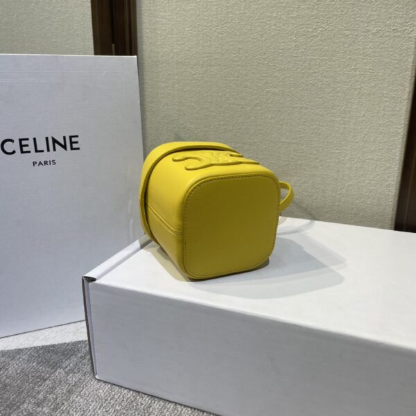 Celine Boxtriomphe Three-dimensional Small Bucket Bag - Yellow - Image 3