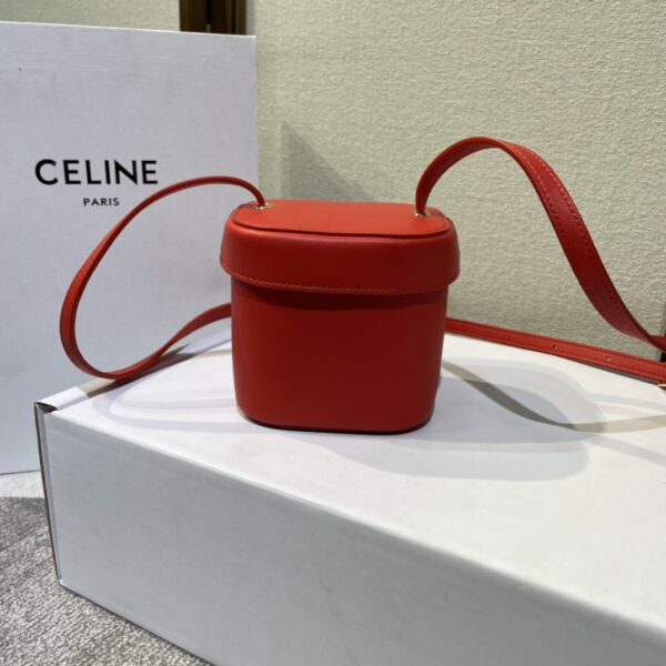 Celine Boxtriomphe Three-dimensional Small Bucket Bag - Red - Image 4