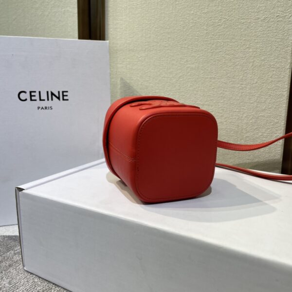 Celine Boxtriomphe Three-dimensional Small Bucket Bag - Red - Image 3