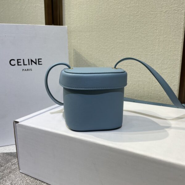 Celine Boxtriomphe Three-dimensional Small Bucket Bag - Blue - Image 4