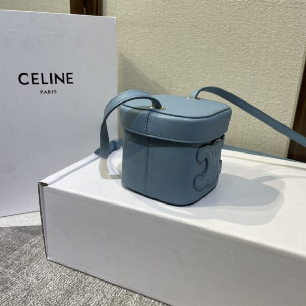 Celine Boxtriomphe Three-dimensional Small Bucket Bag - Blue - Image 5