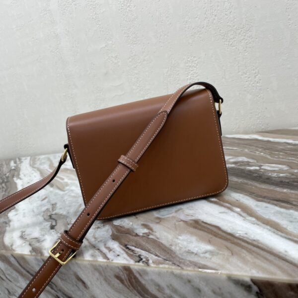 Celine Teen Triomphe Calfskin Handbag - Brown - Image 4