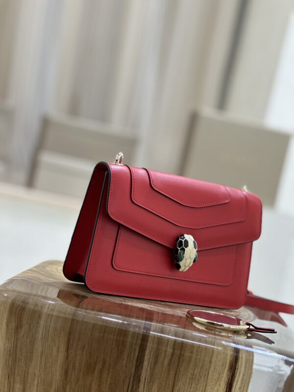 Bulgari Serpenti Forever Shoulder Bag - Red - Image 4