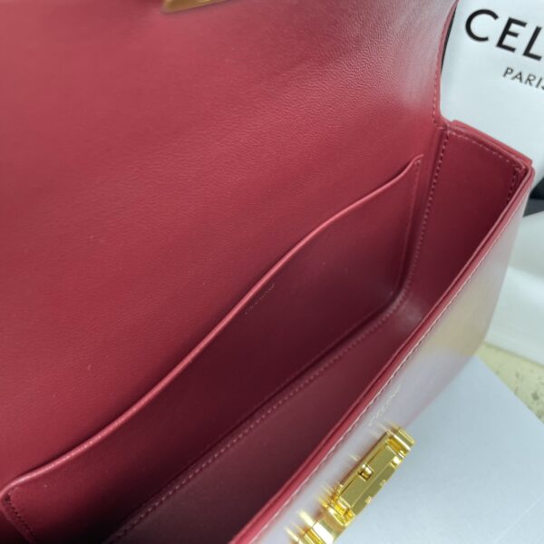 Celine Chain Underarm Triomphe Canvas Bag - Maroon - Image 3