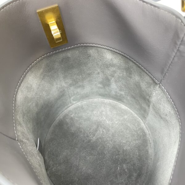 Celine Teen Bucket Mini 16 Leather Bucket Bag - Gray - Image 2