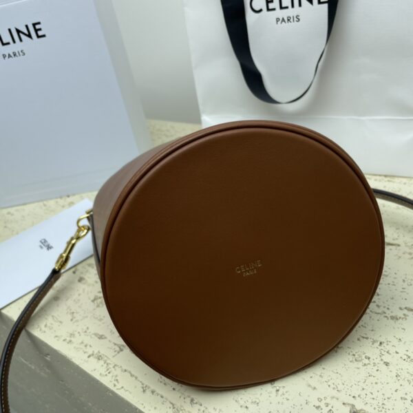 Celine Teen Bucket Mini 16 Leather Bucket Bag - Brown - Image 2