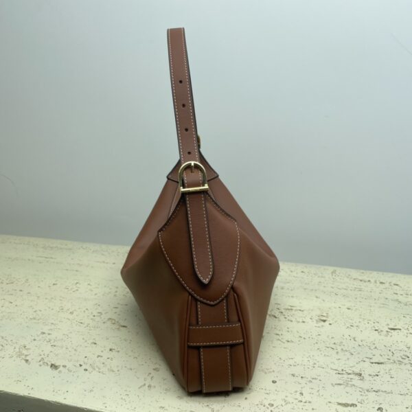 Celine Romy Medium Soft Cow Leather Handbag - Brown - Image 4