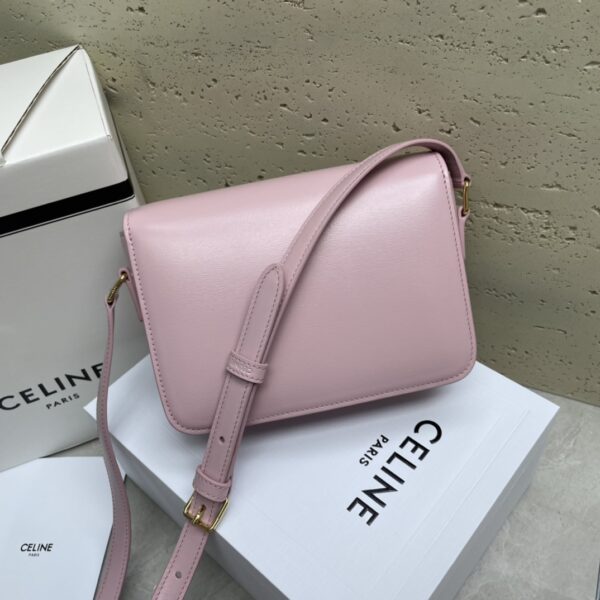 Celine Teen Triomphe Calfskin Handbag - Pink - Image 5