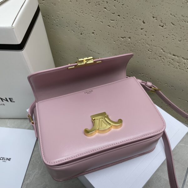 Celine Teen Triomphe Calfskin Handbag - Pink - Image 4