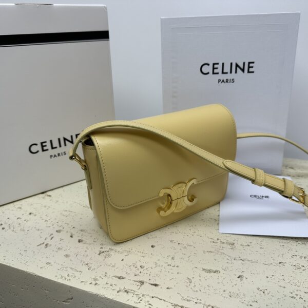 Celine Teen Triomphe Calfskin Handbag - Golden - Image 5