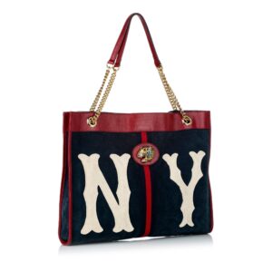 Blue Gucci Rajah Suede Tote Bag | Luna Bags