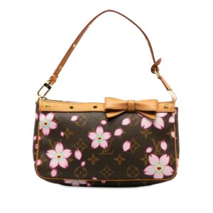 Brown Louis Vuitton x Takashi Murakami Monogram Cherry Blossom Pochette Accessoires Shoulder Bag | Luna Bags