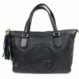 Brand Inspired Gucci Hand Bag Sohotote Black Leather (SHC1-15095) | Luna Bags