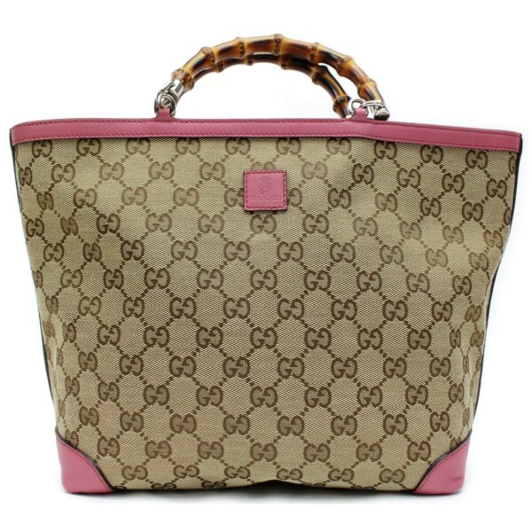 Brand Inspired Gucci Tote Bag Kids Line Banboo Tote Bag Pink Canvas (SHC7-10998) | Luna Bags