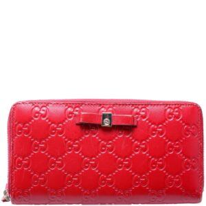 Bow Zip Around Wallet Guccissima | Luna Bags