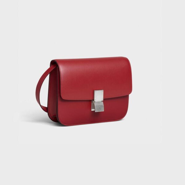 Celine Medium Classic Bag In Box Calfskin Red/SiLouis Vuittoner Hardware | Luna Bags