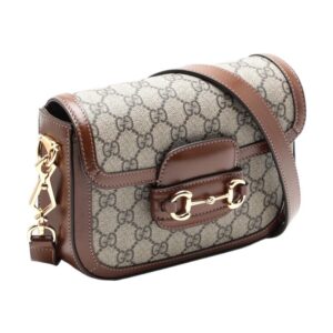 (WMNS) GUCCI Horsebit 1955 Retro Gold Buckle Logo Stripe Webbing Saddle Bag Shoulder Messenger Bag Mini Ebony / Brown Classic 658574-HUHHG-8565 | Luna Bags