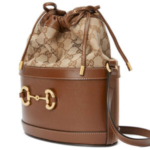 (WMNS) GUCCI Button1955 Series Drawstring Bag Single Shoulder Bag Brown 602118-1DBUG-2363 | Luna Bags