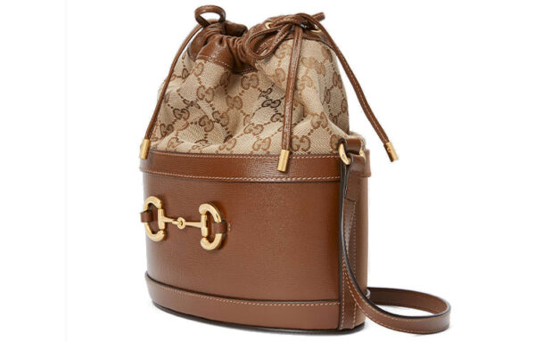 (WMNS) GUCCI Button1955 Series Drawstring Bag Single Shoulder Bag Brown 602118-1DBUG-2363 | Luna Bags