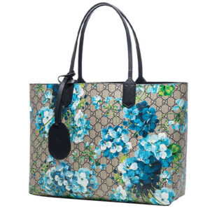 (WMNS) GUCCI GG Blooms Logo Printing Canvas Tote Shoulder Bag Large Beige / Blue Handbag 546317-CU71X-8499 | Luna Bags