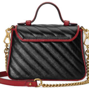 (WMNS) GUCCI GG Marmont Series mini hand Bag Single Shoulder Bag Black 583571-0OLFX-8277 | Luna Bags