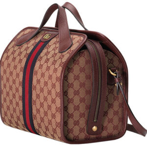 (WMNS) GUCCI Logo Stripe Webbing Canvas Large Capacity travel handbag Unisex / Red Classic 565224-9Y9MT-9864 | Luna Bags