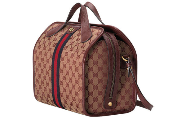 (WMNS) GUCCI Logo Stripe Webbing Canvas Large Capacity travel handbag Unisex / Red Classic 565224-9Y9MT-9864 | Luna Bags