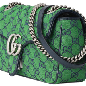 (WMNS) GUCCI Leather GG Marmont Multicolor Logo Single-Shoulder Bag Small Green/Blue 443497-2UZCN-3368 | Luna Bags