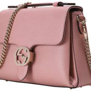 (WMNS) GUCCI Silver Label Double G Leather Messenger Bag Chain Pink Candy Handbag 510302-CAO0G-5806 | Luna Bags
