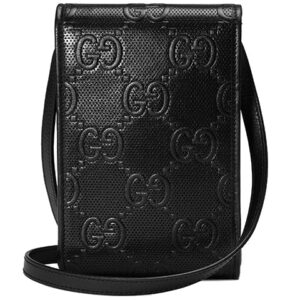 (WMNS) GUCCI Logo Embossing Leather Shoulder Messenger Bag Mini Unisex / Black 625571-1W3AN-1000 | Luna Bags