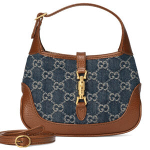 (WMNS) GUCCI Jackie 1961 Series miniDenimSingle Shoulder Bag Brown color combination 637092-2KQGG-8375 | Luna Bags