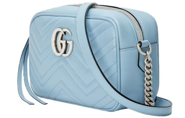 (WMNS) GUCCI GG Marmont Series Bag Small-Size Blue 447632-DTD1Y-4928 | Luna Bags