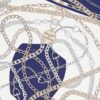 2021SS HERMES scarf Carre 90 Reaction En Chaire White/Marine Silk100% | Luna Bags - Image 3