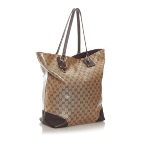 Brown Gucci GG Crystal Charm Tote Bag | Luna Bags