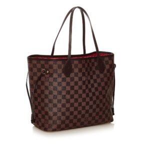Brown Louis Vuitton Damier Ebene Neverfull MM Tote Bag | Luna Bags