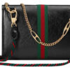 (WMNS) GUCCI Rajah Enamel Tiger Head Stripe Webbing Leather Chain Shoulder Messenger Bag Black Retro 564697-0OLKX-8389 | Luna Bags - Image 2
