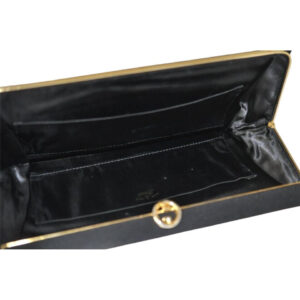 1960's Gucci mod black silk interlocking GG clutch purse | Luna Bags
