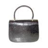Giorgio GUCCI, Bamboo 1947 style, dark navy crocodile leather, top handle purse with sterling hardware, a boxy, structured shape, & an envelope style top | Luna Bags - Image 2