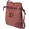 (WMNS) GUCCI Horsebit 1955 Retro Gold buckle Logo Canvas Drawstring Shoulder Messenger Bag Deep Red Classic 602089-9Y9NG-9865 | Luna Bags - Image 3